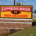 Example of Lighted Cabinet Sign | Express Wash | By Big Mouth Signs, Atlanta