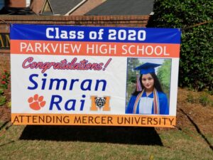 Example of Graduation Banner Sign, Atlanta Parkview High School