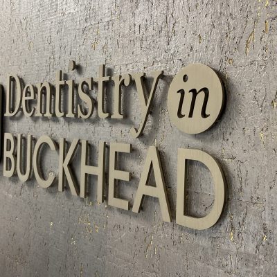 Lobby Sign - Dentistry in Buckhead - Flat-cut Aluminum Dimensional Lettering